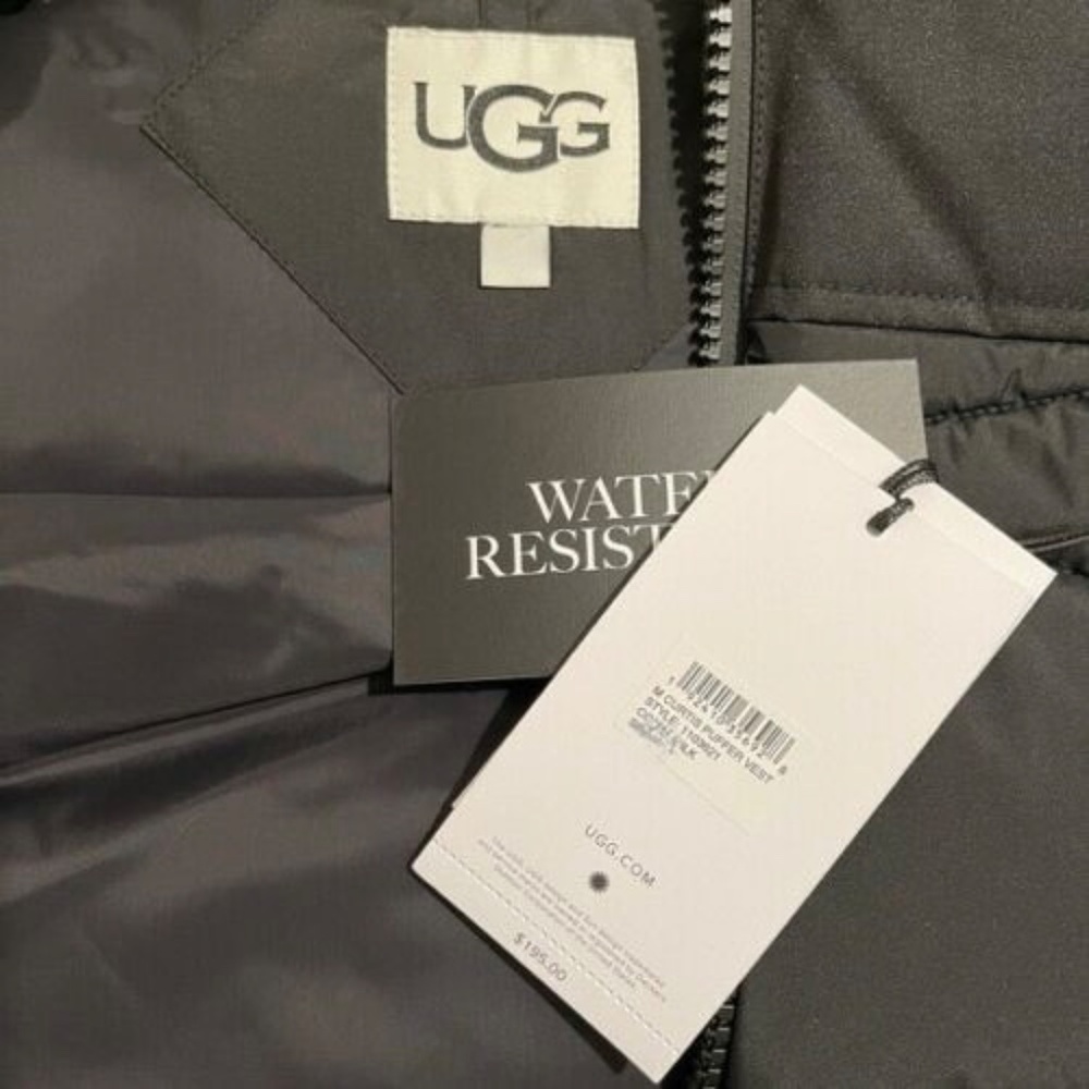 NEW UGG MENS Curtis Water Resistant Men's Puffer Vest In Black DOWN FILLED NWT - Picture 5 of 5